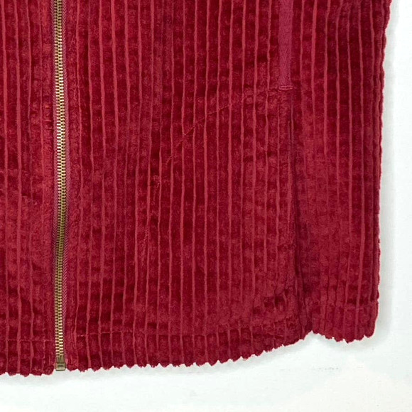 Woolrich Deep Ruby Wide Wale Cotton Corduroy Zip Up Vest Size Large - Picture 2 of 11